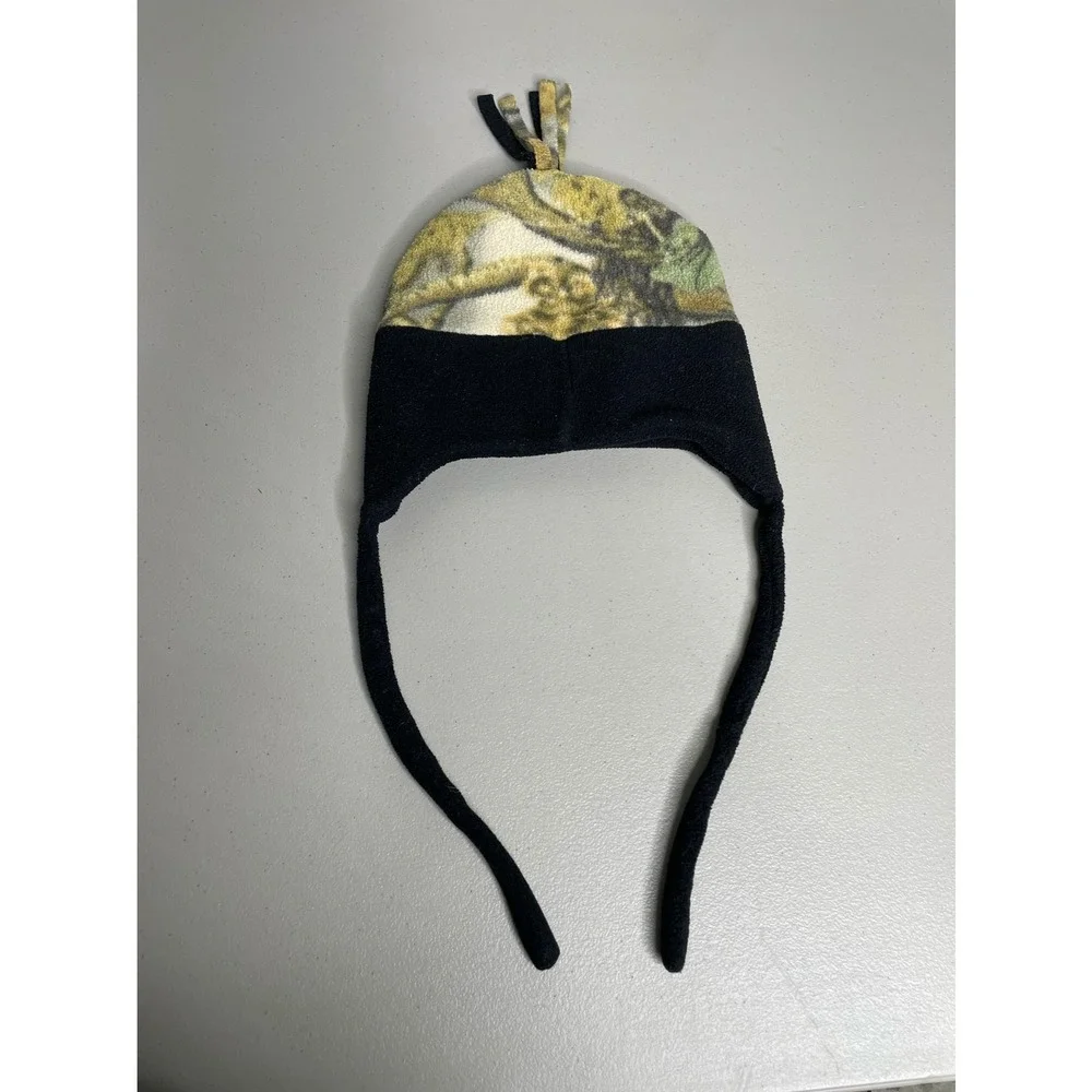 Kids Toddler Baby Fleece Camo Earflap Beanie Hat Black Green Camouflage Outdoor